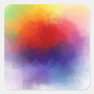 Moderne Kleurrijke Abstracte Kunst Trendy Sjabloon Vierkante Sticker