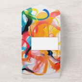 Moderne kleurrijke abstracte kunst Trouwontwerp All In One Uitnodiging (Buitenkant)