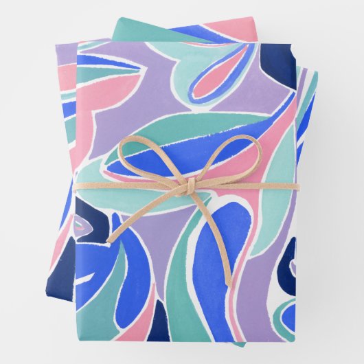 Moderne, kleurrijke Abstracte kunstharpingpapierbl Inpakpapier Vel (In situ)