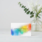 Moderne kleurrijke Abstracte kunstregenboogkleuren Visitekaartje (Staand voorkant)