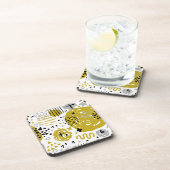 Moderne kleurrijke Abstracte kunstvormen Bier Onderzetter (Rechterzijde)