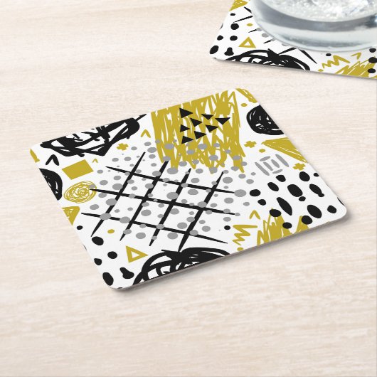 Moderne kleurrijke Abstracte kunstvormen Kartonnen Onderzetters (Schuin)