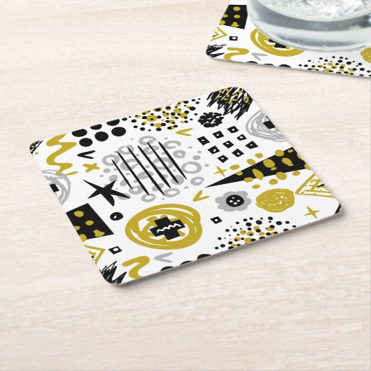 Moderne kleurrijke Abstracte kunstvormen Kartonnen Onderzetters (Schuin)