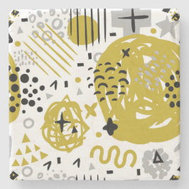 Moderne kleurrijke Abstracte kunstvormen Stenen Onderzetter