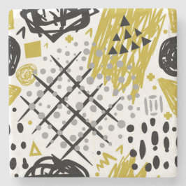 Moderne kleurrijke Abstracte kunstvormen Stenen Onderzetter