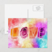 Moderne, kleurrijke Abstracte liefde voor Waterver Briefkaart (Voorkant / Achterkant)
