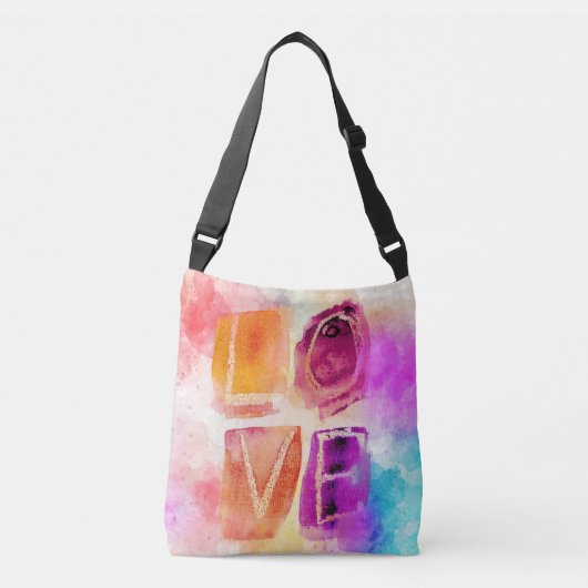 Moderne, kleurrijke Abstracte liefde voor Waterver Crossbody Tas (Voorkant)