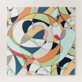 Moderne, kleurrijke Abstracte lijn Art Design Legpuzzel (Horizontaal)