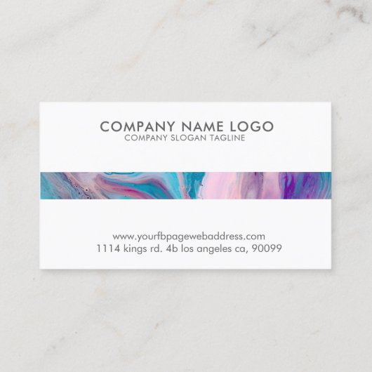 Moderne Kleurrijke Abstracte Marmeren Swirls GR7 Visitekaartje (Achterkant)