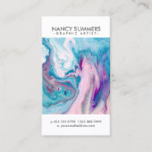 Moderne Kleurrijke Abstracte Marmeren Swirls GR7 Visitekaartje (Voorkant)