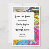 Moderne kleurrijke Abstracte Paint Artistic Weddin Save The Date (Voorkant)