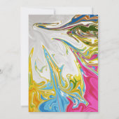 Moderne kleurrijke Abstracte Paint Artistic Weddin Save The Date (Achterkant)