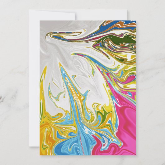 Moderne kleurrijke Abstracte Paint Artistic Weddin Save The Date (Achterkant)