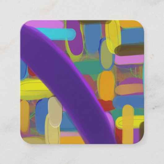 Moderne Kleurrijke Abstracte Patroon Creatieve Vie Vierkante Visitekaartje (Voorkant)
