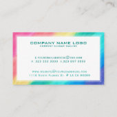 Moderne kleurrijke Abstracte penseelstreek Visitekaartje (Achterkant)