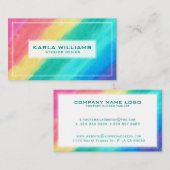 Moderne kleurrijke Abstracte penseelstreek Visitekaartje (Voorkant / Achterkant)