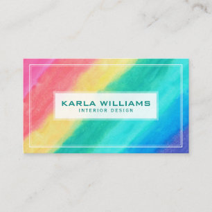Moderne kleurrijke Abstracte penseelstreek Visitekaartje