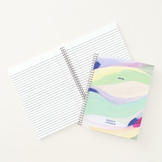 Moderne, kleurrijke, Abstracte, persoonlijke naamp Notitieboek (Binnen)
