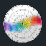 Moderne kleurrijke Abstracte regenboogkleuren Sjab Dartbord<br><div class="desc">Moderne kleurrijke Abstracte regenboogkleuren roze blauw Paars groen driekwart Sjabloon dartboard.</div>