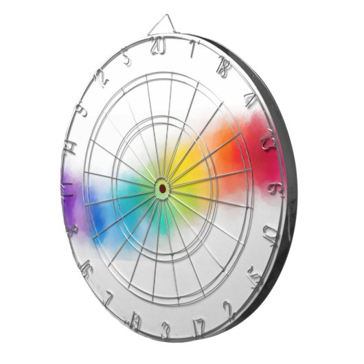 Moderne kleurrijke Abstracte regenboogkleuren Sjab Dartbord (Voorkant Rechts)
