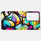 Moderne, kleurrijke Abstracte, sint-janskruid Samsung Galaxy Hoesje (Linkerkant)