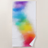 Moderne kleurrijke Abstracte Sjabloon regenboogkle Strandlaken (Voorkant)