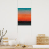 Moderne Kleurrijke Abstracte Strandzonsondergang Poster (Keuken)
