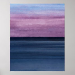 Moderne Kleurrijke Abstracte Strandzonsondergang Poster