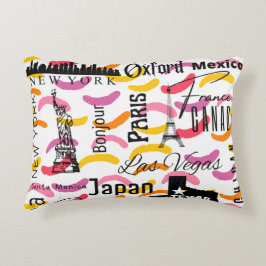 Moderne, kleurrijke abstracte, unieke tekst met pr accent kussen