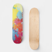 Moderne Kleurrijke Abstracte Verfspatspattern Persoonlijk Skateboard (Voorkant)