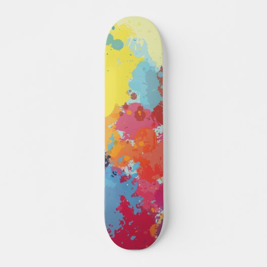 Moderne Kleurrijke Abstracte Verfspatspattern Persoonlijk Skateboard (Voorkant)