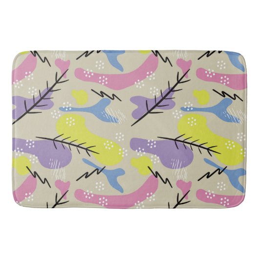 Moderne Kleurrijke Abstracte Vormen Badmat (Voorkant)