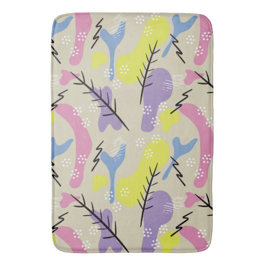 Moderne Kleurrijke Abstracte Vormen Badmat (Voorkant Verticaal)