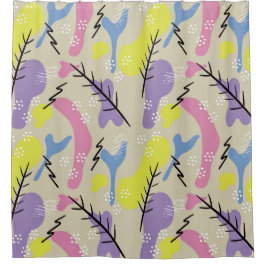 Moderne Kleurrijke Abstracte Vormen Douchegordijn