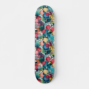 Moderne Kleurrijke Abstracte Waterverf Patroon Persoonlijk Skateboard