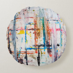 Moderne, kleurrijke achtergrond.kunst, hedendaags, rond kussen