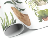 Moderne Kleurrijke Aquarel Handgeschilderde Potpla Cadeaupapier (Rol Hoek)