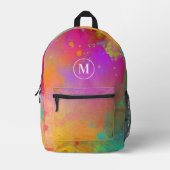 Moderne Kleurrijke Artist Paint Waterverf Monomgra Bedrukte Rugzak (Voorkant)