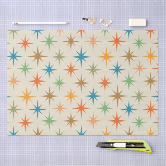 moderne, kleurrijke atoomstartbarsting uit de midd tissuepapier (Craft)