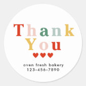 Moderne Kleurrijke Bakkerij Minimal Dank u Ronde Sticker (Voorkant)