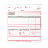 Moderne Kleurrijke Bakkerij Sage Order Form Notiti Notitieblok (Voorkant)