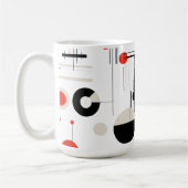 Moderne, Kleurrijke Bauhaus geometrische vormen op Koffiemok (Links)