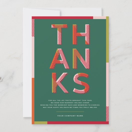 Moderne kleurrijke Bedankt Corporate Holiday Kaart (Voorkant)