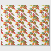 Moderne kleurrijke bladeren herfst Waterverf patro Cadeaupapier (Vlak)