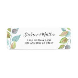 Moderne kleurrijke bladeren Waterverf gebladerte b Etiket