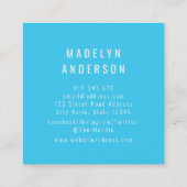 Moderne, kleurrijke blauwe Aqua Green Confetti Vierkante Visitekaartje (Achterkant)