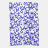 Moderne kleurrijke blauwe vlinders theedoek (Verticaal)