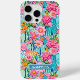 Moderne Kleurrijke Bloeiende Cactussen Persoonlijk iPhone 15 Pro Max Hoesje