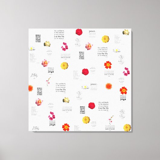Moderne Kleurrijke Bloem Dagelijkse Leuke Citaten Canvas Afdruk (Voorkant)