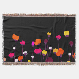 Moderne Kleurrijke Bloem Kunst Werpdeken Deken